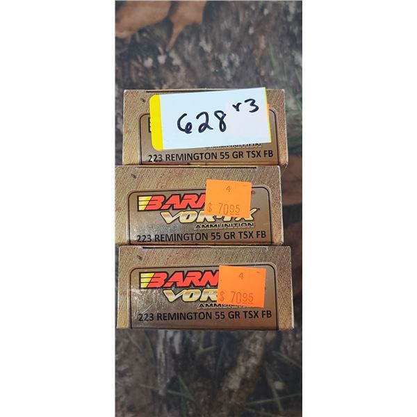 3 BOXES 223 REMINGTON BARNES VORTEX TSX FB. 55 GRAIN 20 ROUNDS PER BOX NO SHIPPING ON AMMO
