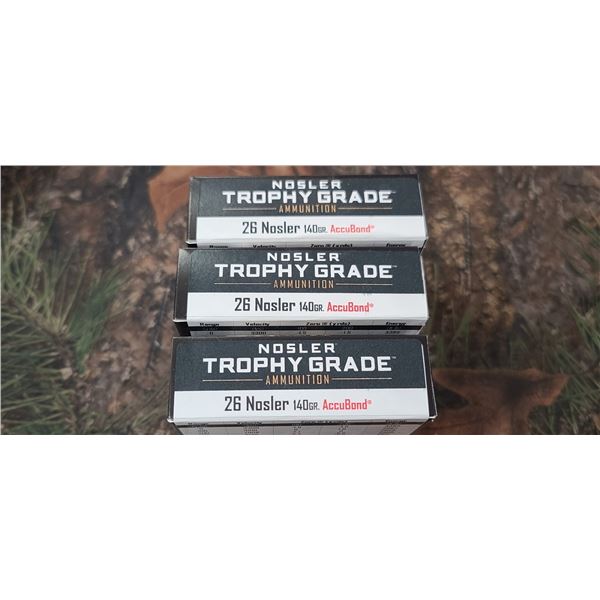 3 BOXES NOZLER NOZLER ACCU BOND 140 GRAIN 20 ROUNDS PER BOX NO SHIPPING ON AMMUNTION