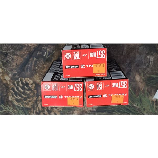 3 BOXES 257 MAG FEDERAL AMERICAN EAGLE JSP 158 GRAIN 50 ROUNDS PER BOX NO SHIPPING ON AMMUNTION
