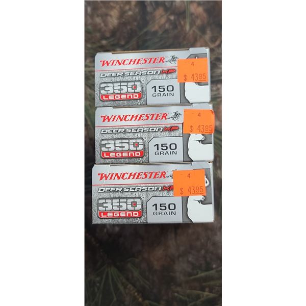 3 BOXES 350 LEGEND WINCHESTER DEER SEASON XP EXTREME POINT 150 GRAIN 20 ROUNDS PER BOX NO SHIPPING O