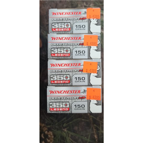 4 BOXES 350 LEGEND WINCHESTER DEER SEASON XP EXTREME POINT 150 GRAIN 20 ROUNDS PER BOX NO SHIPPING O