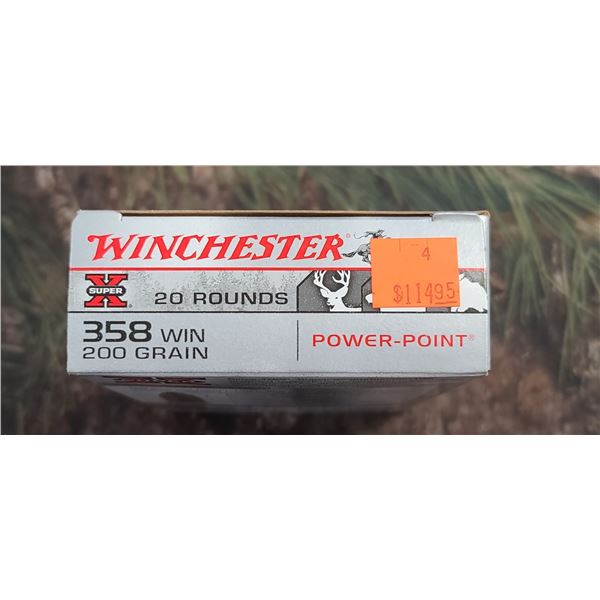 1 BOX 358 WIN. WINCHESTER POWER POINT SUPER X 200 GRAIN 20 ROUNDS PER BOX NO SHIPPING ON AMMUNTION