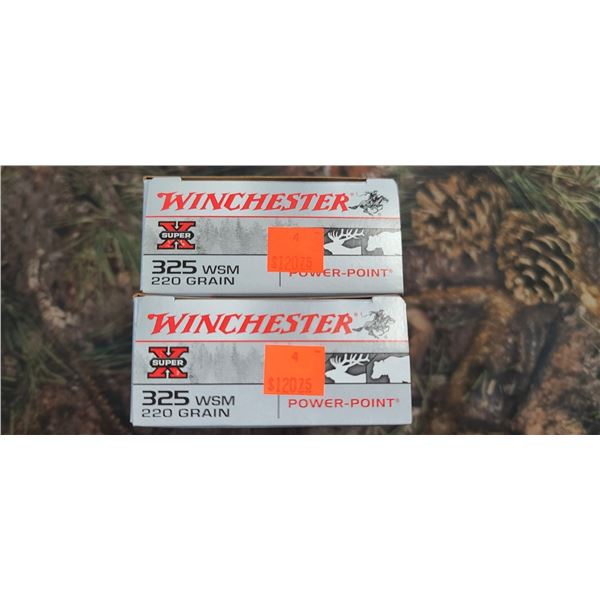 2 BOXES 325 WSM WINCHESTER SUPER X POWER POINT220 GRAIN 20 ROUNDS PER BOX NO SHIPPING ON AMMUNTION
