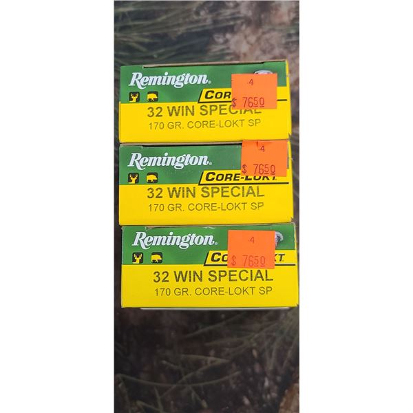 3 BOXES 32 WIN. SPECIAL REMINGTON CORE-LOKT SP 170 GRAIN 20 ROUNDS PER BOX ON SHIPPING ON AMMUNTION