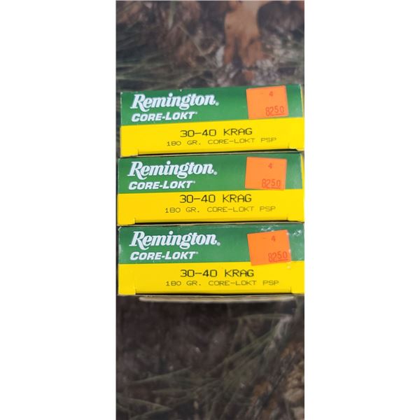 3 BOXES 30-40 KRAG REMINGTON CORE-LOKT PSP 180 GRAIN 20 ROUNDS PER BOX ON SHIPPING ON AMMUNTION
