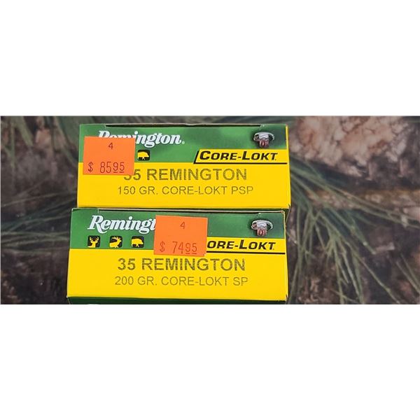 1 BOX 35 REM. REMINGTON CORE-LOKT PSP 200 GRAIN & 1 BOX 35 REM. REMINGTON CORE-LOKT PSP 150 GRAIN  2
