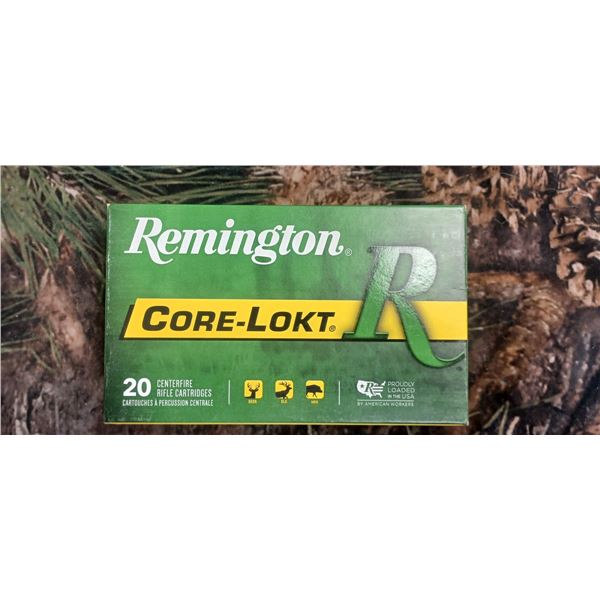 1 BOX 35 WHELEN REMINGTON CORE-LOKT PSP 200 GRAIN 20 ROUNDS PER BOX NO SHIPPING ON AUMMUNTION