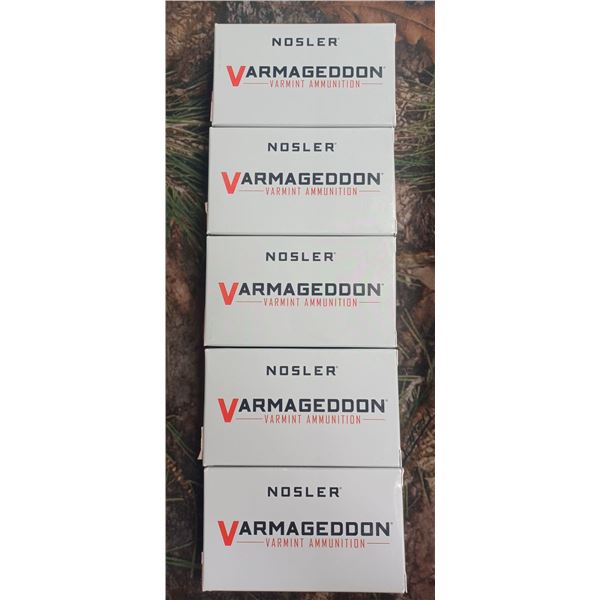 5 BOXES 221 REM FIREBALL NOSLER VARMAGEDDON FBHP 40 GRAIN 20 ROUNDS PER BOX NO SHIPPING ON AMMO
