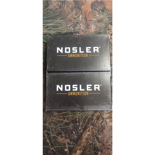 2 BOXES 22 NOSLER NOSLER MATCH GRADE RDF, 70 GRAIN 20 ROUNDS PER BOX NO SHIPPING ON AMMO