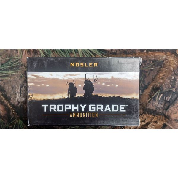 1 BOX 26 NOSLER NOSLER TROPHY GRADE ABLR 129 GRAIN 20 ROUNDS PER BOX NO SHIPPING ON AMMO