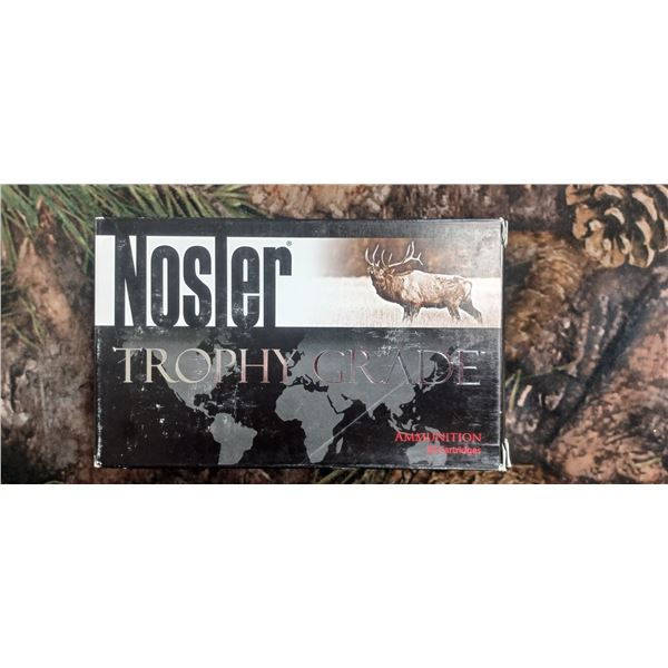 1 BOX 33 NOSLER NOSLER TROPHY GRADE ACCU-BOND 225 GRAIN 20 ROUNDS PER BOX NO SHIPPING ON AMMO