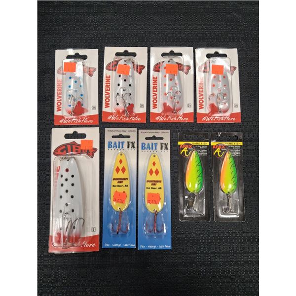ASSORTED GIBBS/APEX/COLLECTABLE FISHING LURES 9 CNT