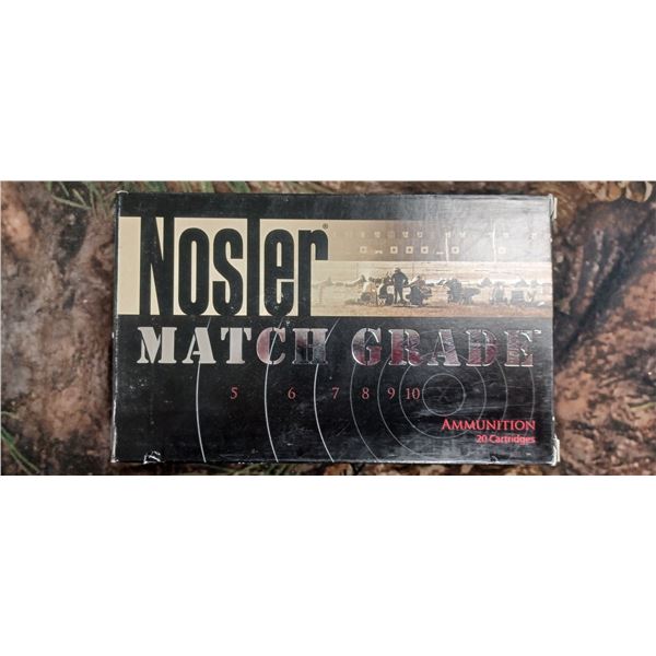 1 BOX 33 NOSLER, NOSLER MATCH GRADE CUSTOM COMPETITION 300 GRAIN 30 ROUNDS PER BOX NO SHIPPING ON AM