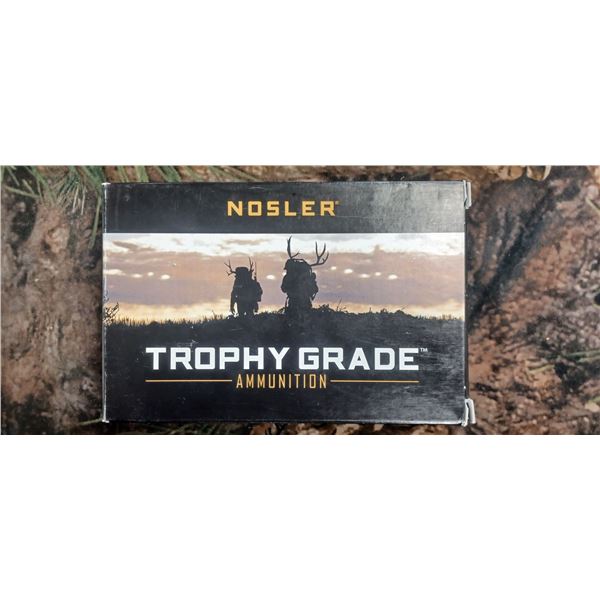 1 BOX 300 WBY MAG. NOSLER TROPHY GRADE ACCU-BOND 180 GRAIN 20 ROUNDS PER BOX NO SHIPPING ON AMMUNTIO