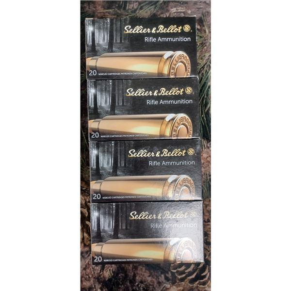 4 BOXES 7.62 X 54R SELLIER & BELOT SP 180 GRAIN  20 ROUNDS PER BOX NO SHIPPING ON AMMO