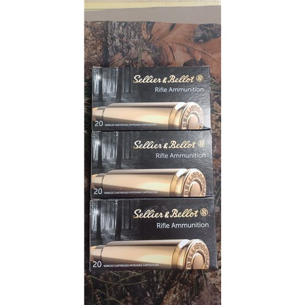 3 BOXES 7.62 X 54R SELLIER & BELOT SP 180 GRAIN  20 ROUNDS PER BOX NO SHIPPING ON AMMO