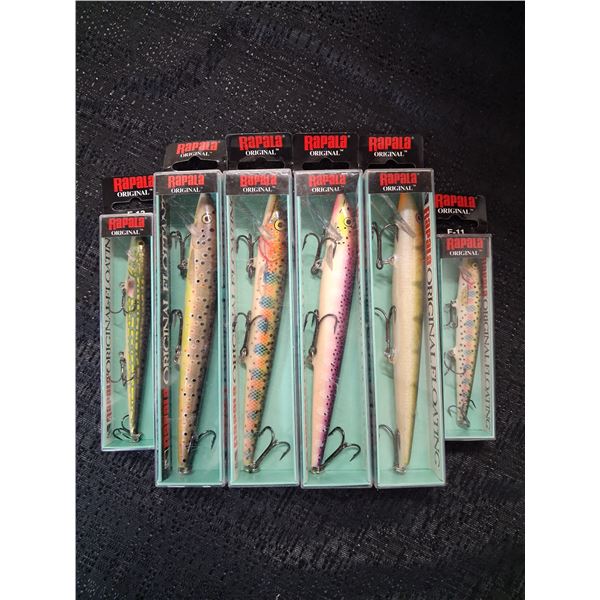 RAPALA LOT OF 6 , F 11, F 13, F 18, VARIOUS COLORS