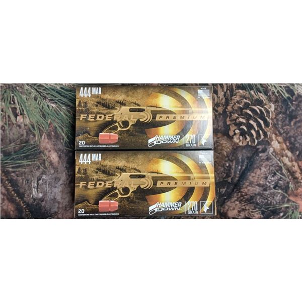 2 BOX 444 MAR, FEDERAL PREMIUN HAMMER DOWN 270 GRAIN 20 ROUNDS PER BOX NO SHIPPING ON AMMO