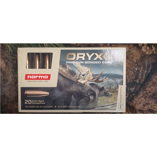 1 BOX 308 NIRMA MAG. NORMA ORYX PREIUM BONDED CORE 11,7G / 180 GRAIN 20 ROUNDS PER BOX NO SHIPPING O