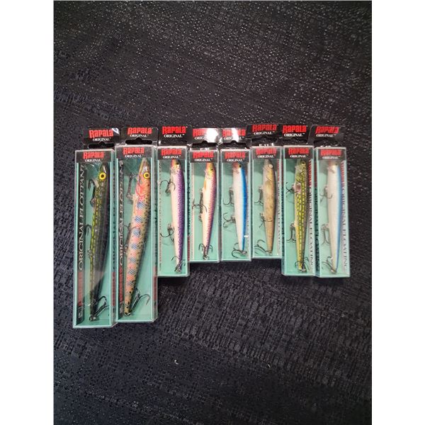 RAPALA LOT OF 8,  VARIOUS COLORS, F 11, F 13, F 18.