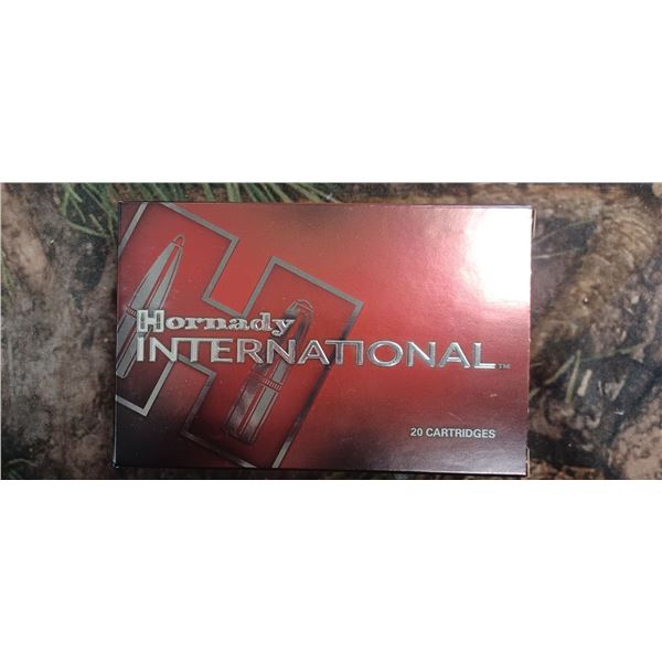 1 BOX 8.57 JS(IS) HORNADY INTERNATIONAL ECX 180 GRAIN 20 ROUNDS PER BOX NO SHIPPING ON AMMO