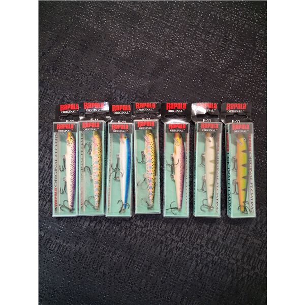 RAPALA LOT OF 7,  VARIOUS COLORS, F 11,