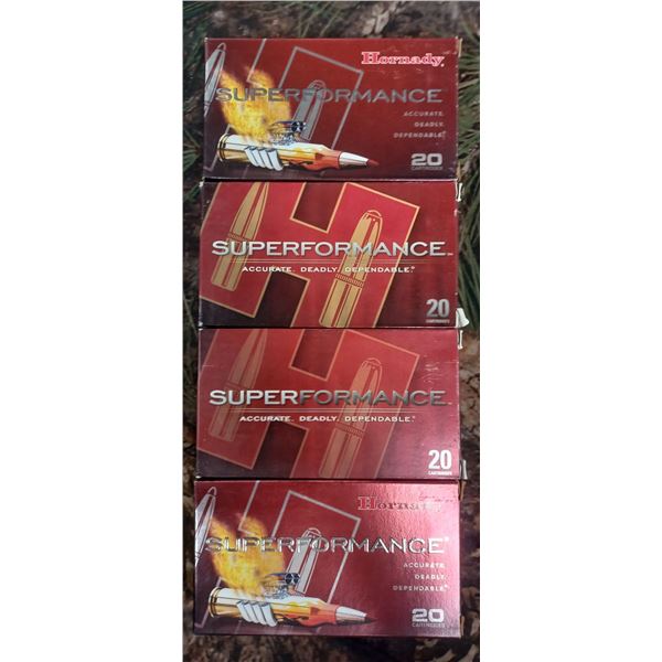 4 BOXES 30 T/C HORNADY SUPERFORMANCE SST 150 GRAIN 20 ROUNDS PER BOX NO SHIPPING ON AMMO
