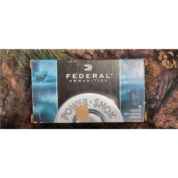 1 BOX 7MM MAUSER FEDERAL POWER SHOK SOFT POINT 140 GRAIN 20 ROUNDS PER BOX NO SHIPPING ON AMMO