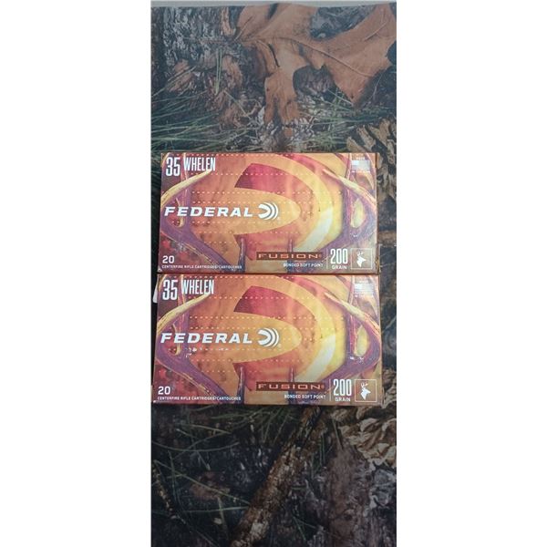 2 BOXES 35 WHELEN FEDERAL FUSION BONDER SOFT POINT 200 GRAIN 20 ROUNDS PER BOX NO SHIPPING ON AMMO