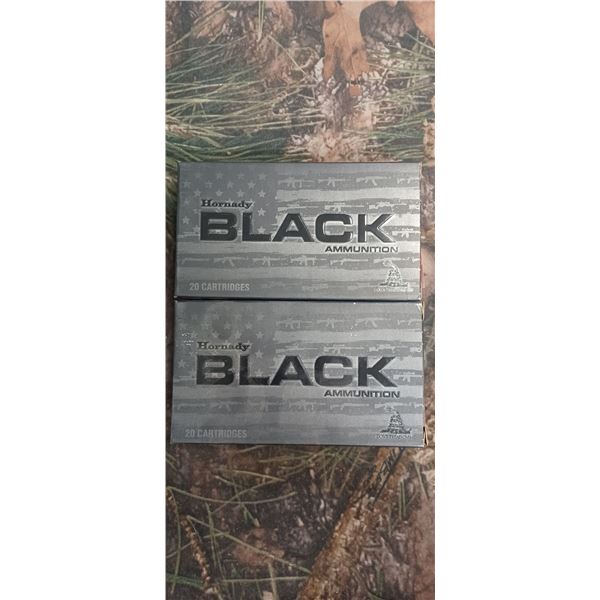 2 BOXES 6.5 GRENDEL HORNADY BLACK ELD MATCH 123 GRAIN 20 ROUNDS PER BOX NO SHIPPING ON AMMO