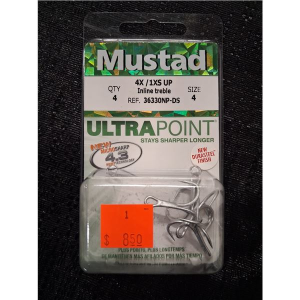 LARGE LOT OF 20 PKS MUSTAD TREBLE HOOKS SIZE 4