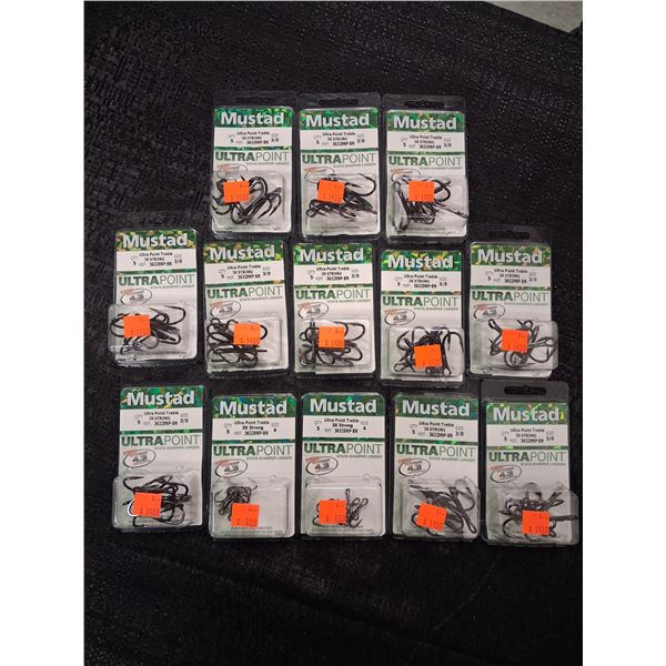 MUSTAD ULTRAPOINT TREBLE HOOKS SIZE 3/0, 4/0 PAK OF 5 13 CNT