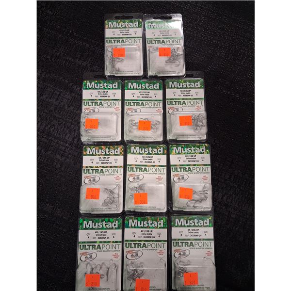 MUSTAD ULTRAPOINT TREBLE HOOKS SIZE-4 PKS OF 4 11 CNT