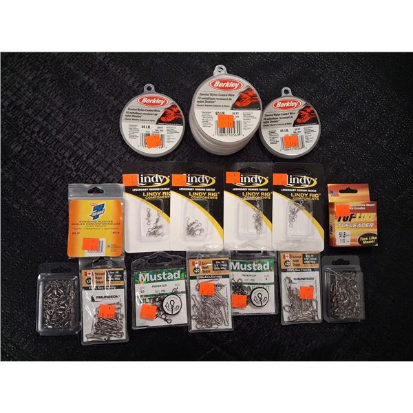 VARIOUD LOT BUILDING LEADER MATERIAL SWIVELS CLIPS 21 CNT