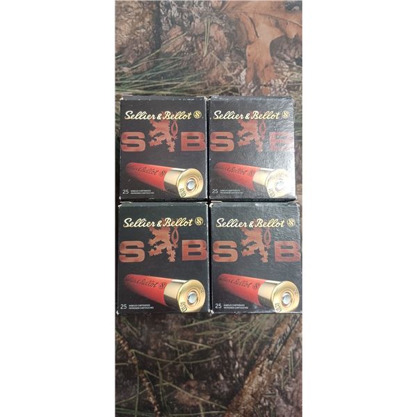4 BOXES SELLIER & BELLET MAGNUM 19,5 410 GAUGE 3" 5 SHOT, 25 ROUNDS PER BOX NO SHIPPING ON AMMO