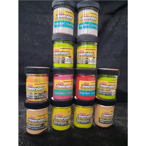 BERKLEY TROUT POWER BAIT GREEN PINK RAINBOW YELLOW 12 CNT