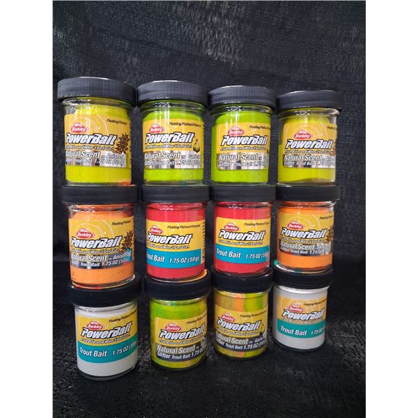 BERKLEY TROUT POWER BAIT GREEN YELLOW ORANGE PINK WHITE 12 CNT