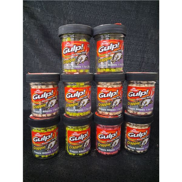 BERKEY LOT OF GULP CRAPPIE NIBBLES IN VARIOUS COLORS 10 CNT