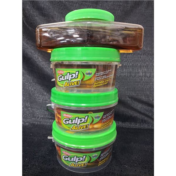 BERKLEY GULP ALIVE VARIOUS POGY MINNOW, LEACH CRAZY LEG 4 CNT