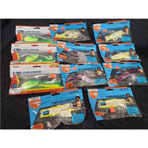 ASSORTED COLORS TRIGGER BRAND CUT BAIT KITS 11CNT
