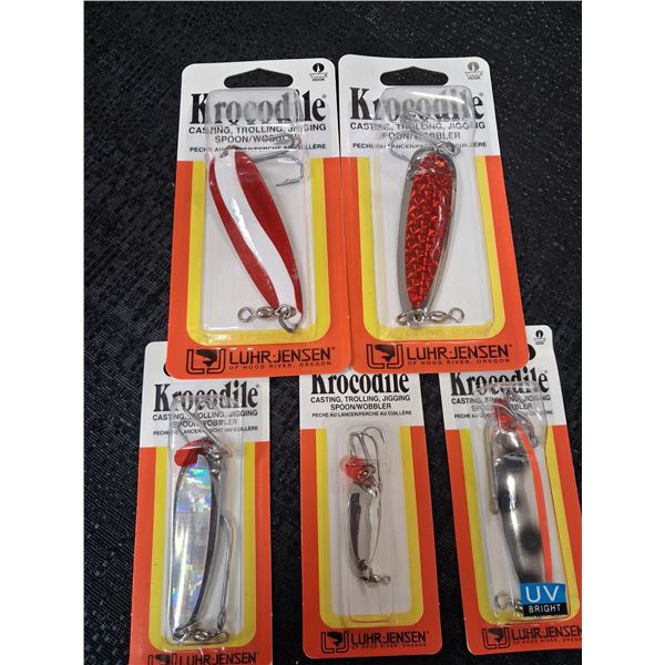 ASSORTED KROCODILE LURES, VARIOUS COLORS & SIZES  5 CNT