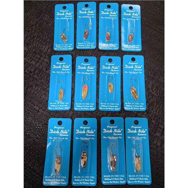 ASSORTED LOT OF DICK NITE LURES VARIOUS COLORS 12 CNT