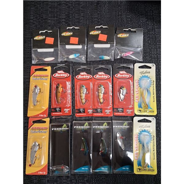 ASSORTED MIX FISHING LURES BERKEY L.J. WHIZKERS 16 CNT
