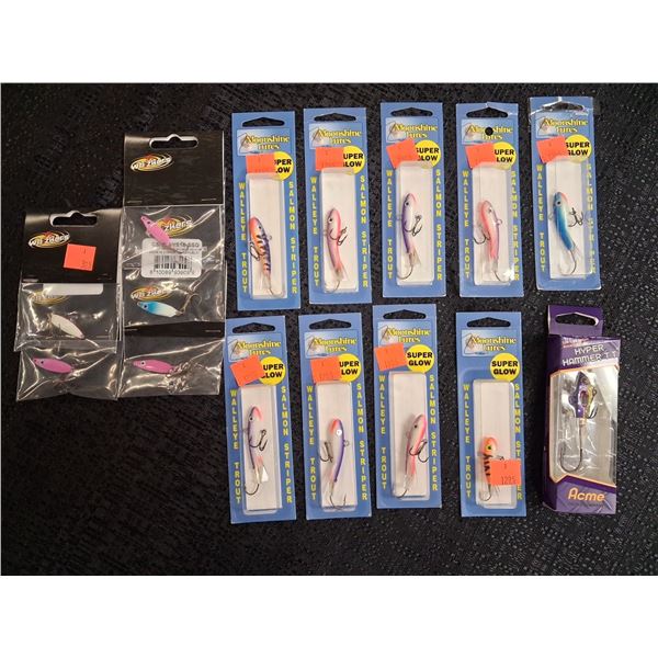 LARGE MIXED FISHING LURES VARIOUS SIZES & COLORS 16 CNT