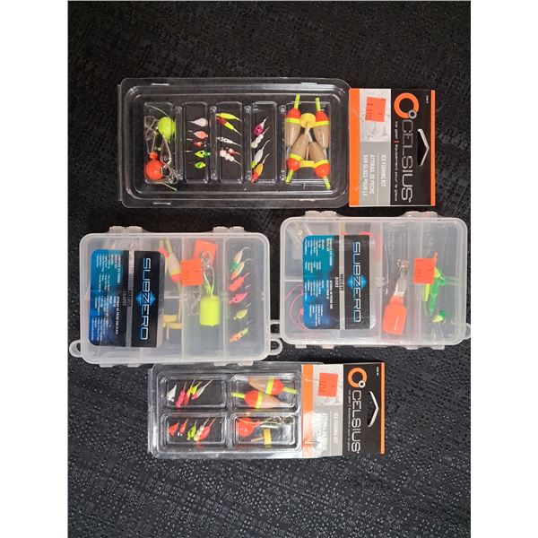 ICE FISHING KIT COMOS, KITS FOR WALLEYE, PERCH-HOOKS & FLOATS 4CNT