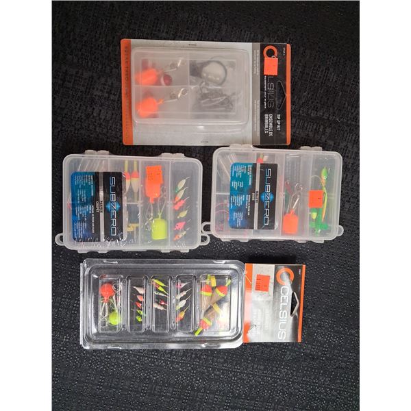 ICE FISHING KIT COMOS, KITS FOR WALLEYE, PERCH-HOOKS & FLOATS 4CNT