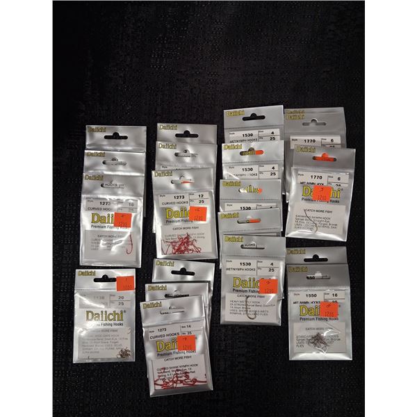 DIIACHI FLY TYING HOOKS SIZES 10, 14, 12, 4, 6, 16 (20PK)