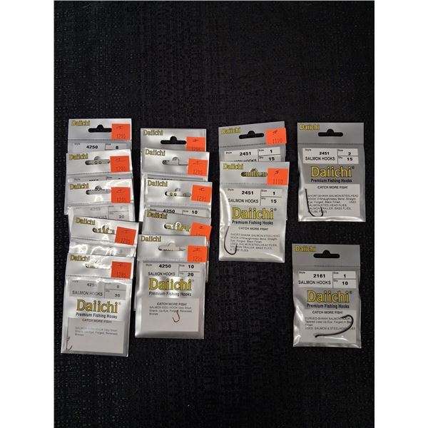 DIIACHI FLY TYING HOOKS SALMON SIZES 8, 10, 12 (14PK)