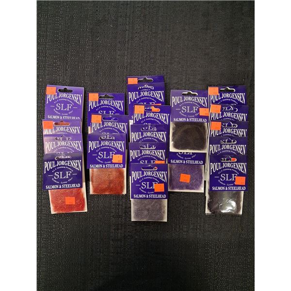 LARGE LOT OF DUBBING FOR SALMON & STEELHEAD FLIES VARIOUS COLORS (20 PKS) 1CNT