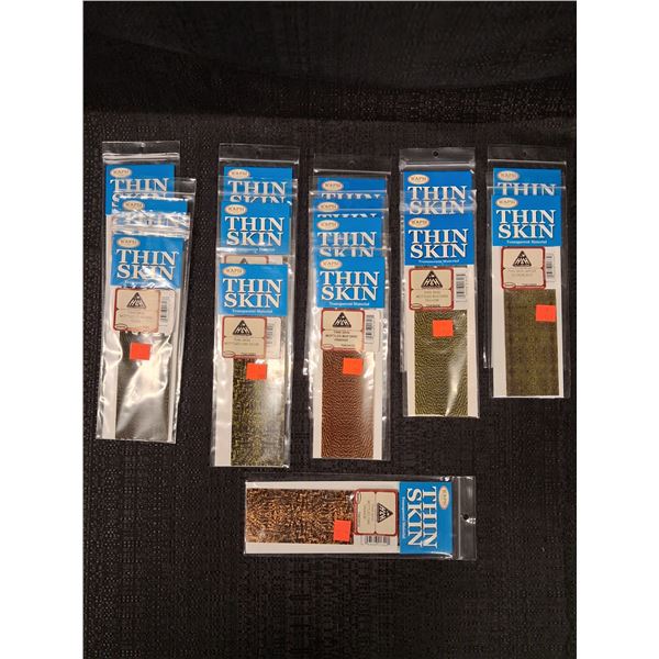 LARGE LOT OF THIN SKIN TRANSPARENT MATERIAL VARIOUS COLORS (15PK) 1 CNT